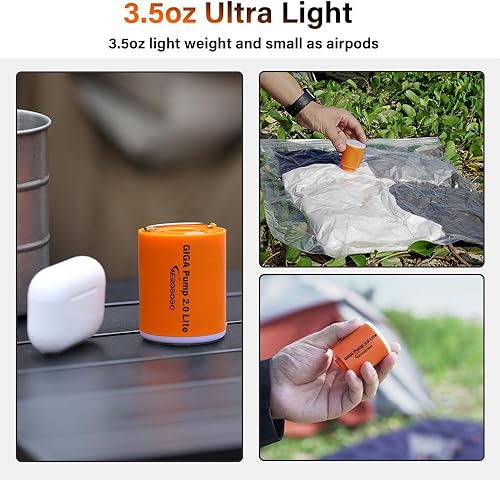 Miniatura 7 de 2.0 Bomba de aire eléctrica portátil 1300 mAh batería recargable bomba ultra mini infladordeflator bomba para anillos de natación colchón de aire