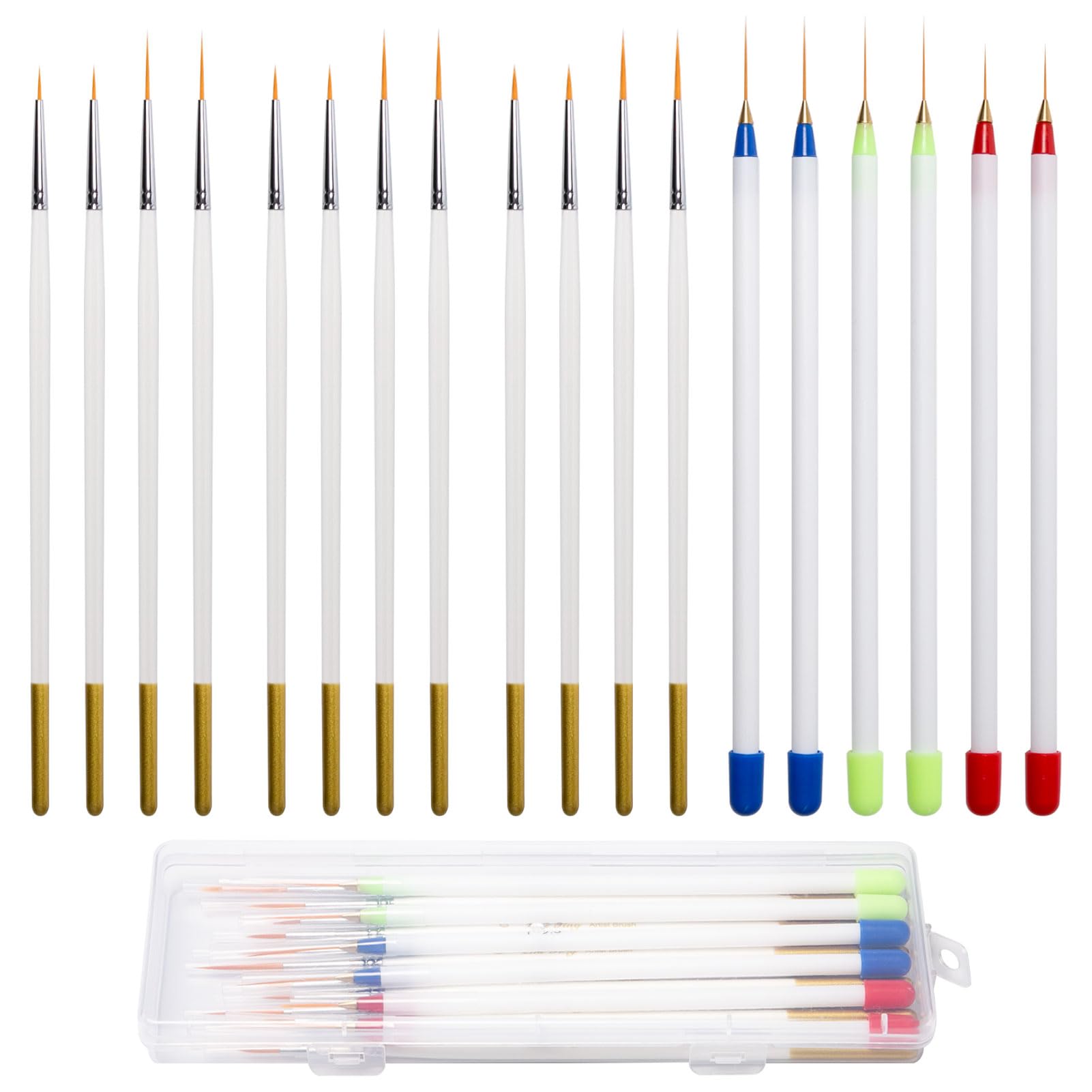 Rebanky 18 Pcs Pinceles Finos Pinceles Pequeños Pinceles de precisión para Pintar Art Fino Detalle Pinceles para Pintar Finos Pinceles Pintura en Miniatura para Acuarelas,Pintura al óleo,Arte de uñas