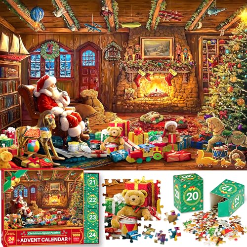 Advent Calendar 2025 Puzzle - Christmas Fireplace, Advent Calendar Countdown
