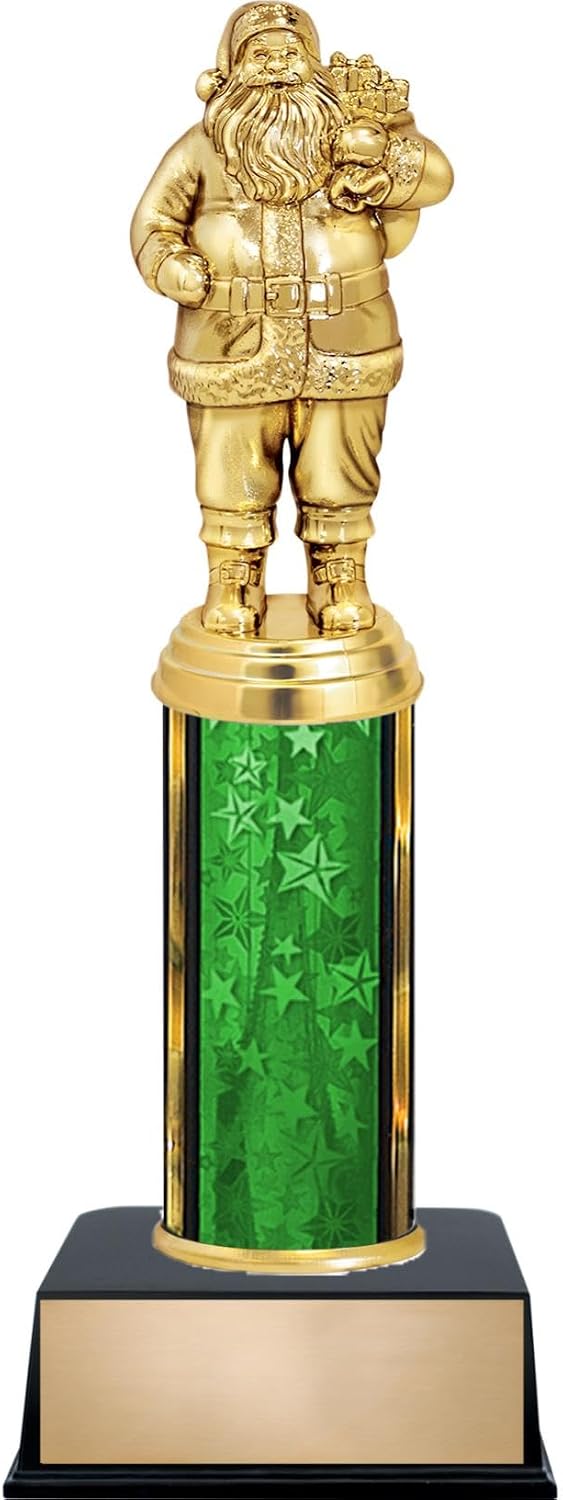 Crown Awards Santa Trophy - 11" Santa Clause Holiday Trophy - Add Your Own Engraving Prime