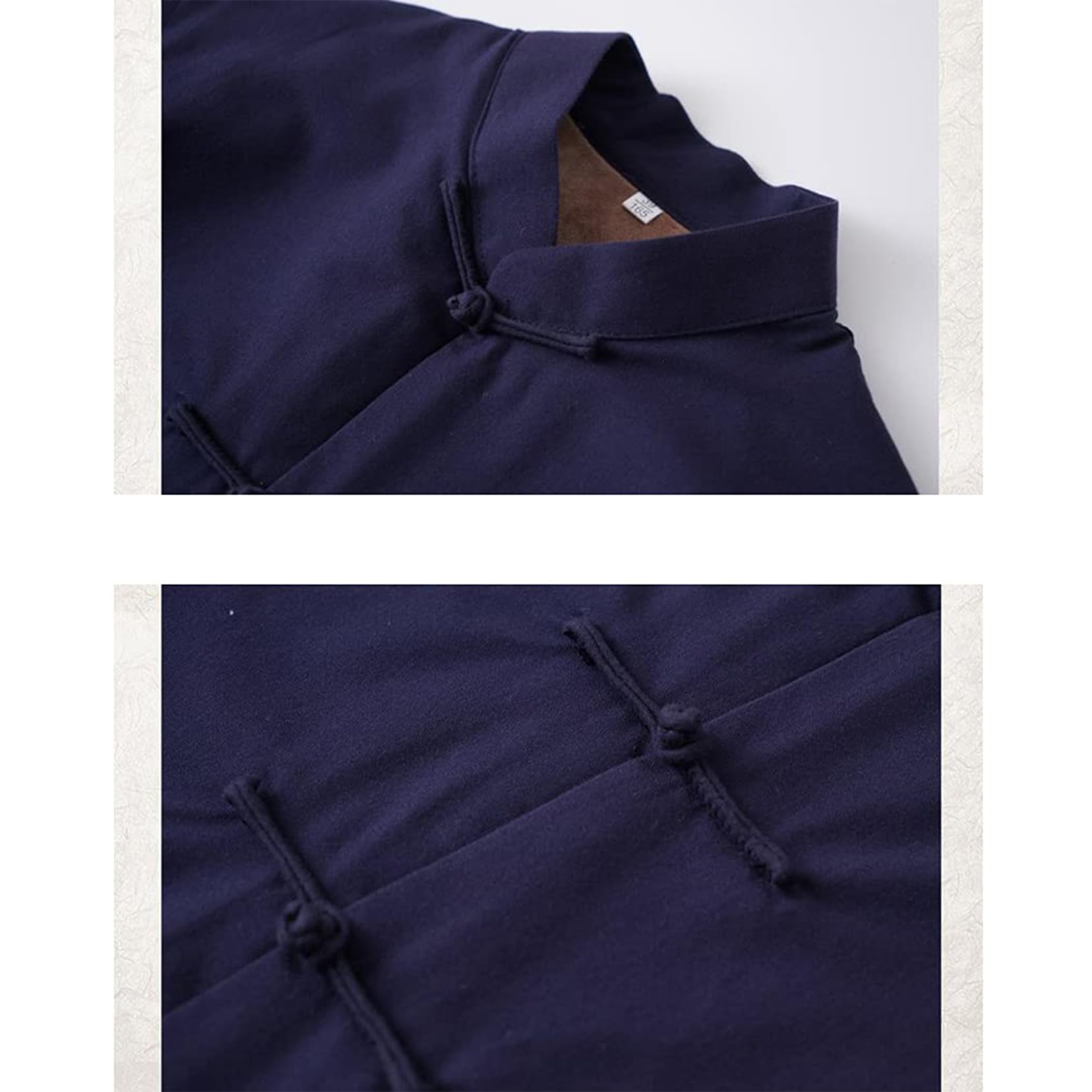 Traje Tang, Traje chino for hombres, ropa de Kung Fu, camisetas de lino de algodón grueso y cálido, uniformes marciales tradicionales de invierno(Grey_M)