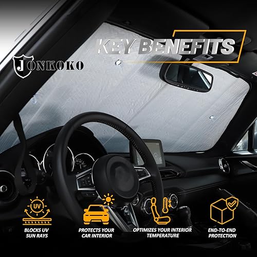 Miniatura 4 de Parasol para parabrisas de automóvil para Mazda MX-5 NC 2009-2015 plegable, protector solar de poliéster reflectante, bloquea el calor y la