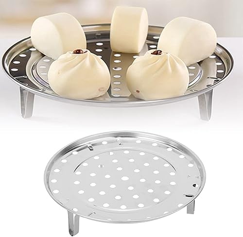 Miniatura 3 de Bandeja de vapor, acero inoxidable 304, estante de cocina al vapor, cesta redonda con patas extraíbles (diámetro grande 10.2 in)