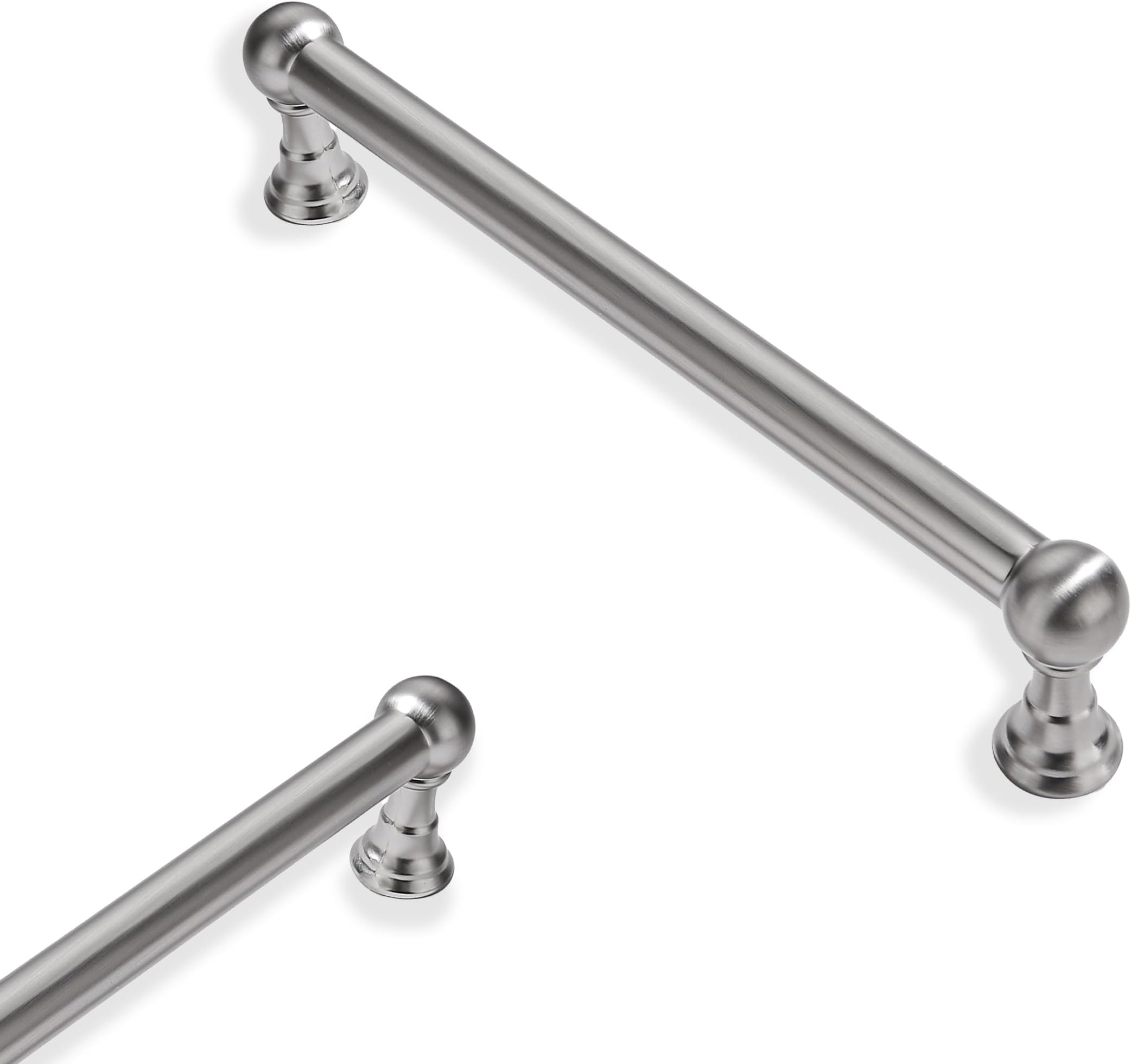 2 Pack 5 Inch Hole Center Brushed Satin Nickel Solid Heavy Duty Cabinet pulls Drawer Handles Dresser Handles Cabinet Handles Bathroom Cabinet Handles