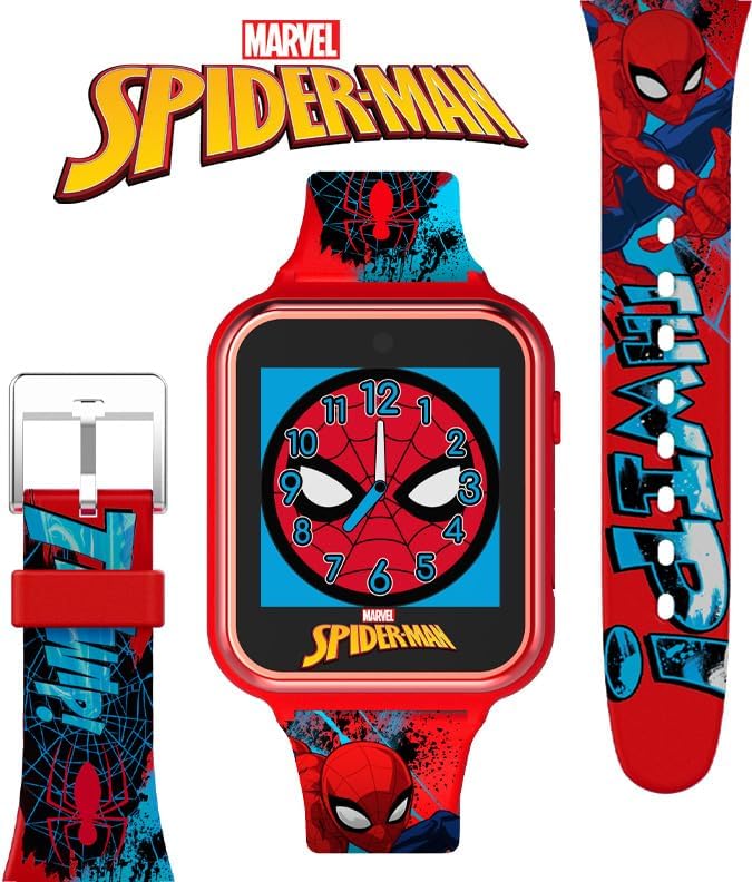 Accutime Marvel Spider-Man Red Educational Touchscreen Smart Watch Toy for Boys, Girls, Toddlers - Selfie Cam, Learning Games, Alarm, Calculator, Pedometer, and More (Model: SPD4588AZ) - Image 6
