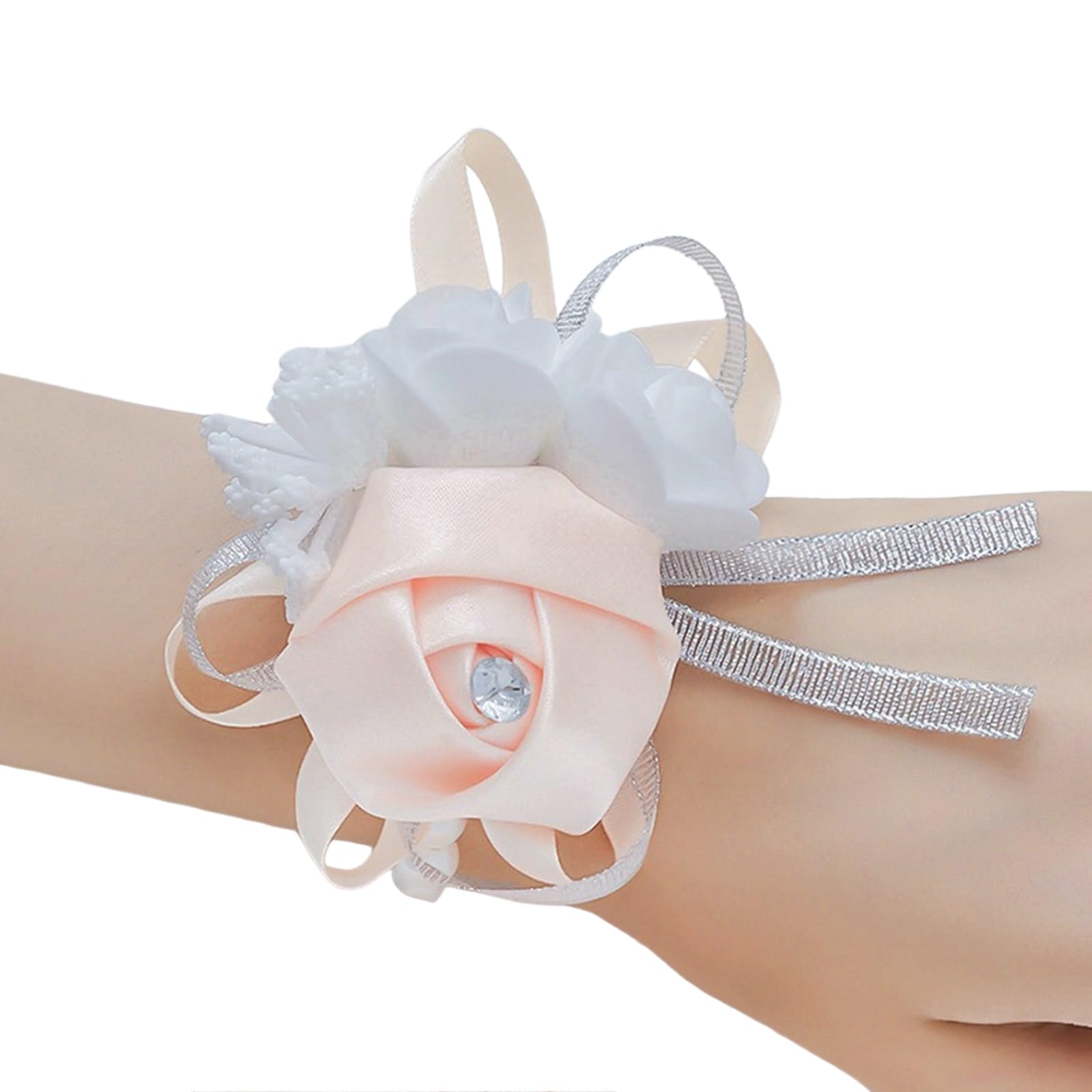 HDOYTXXM Artificial Silk Flower Bride Wrist Corsage Wedding Accessory Wrist for Bridal Shower Engagement Silk