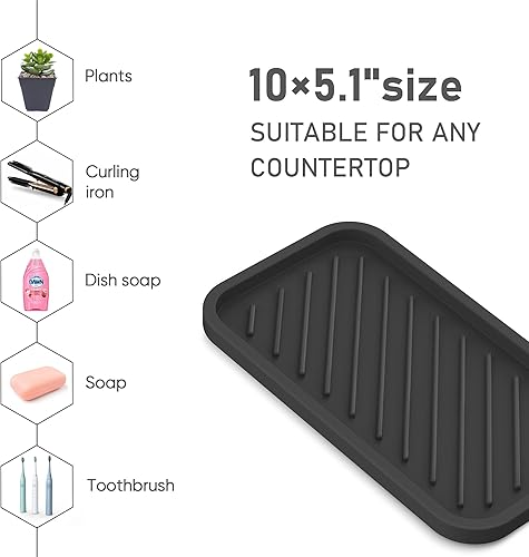 Miniatura 4 de Bandeja organizadora de fregadero de cocina, soporte de esponja para fregadero de cocina, bandeja de baño, bandeja de esponja de silicona para