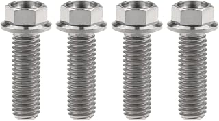 Titanium Hex Small Flange Head Bolt M8 15 20 25 30 35 40 45 50 55 60 65mm x1.25mm for Motorcycle Car Modification Pack of 4 (M8x30mm, Normal Titanium)