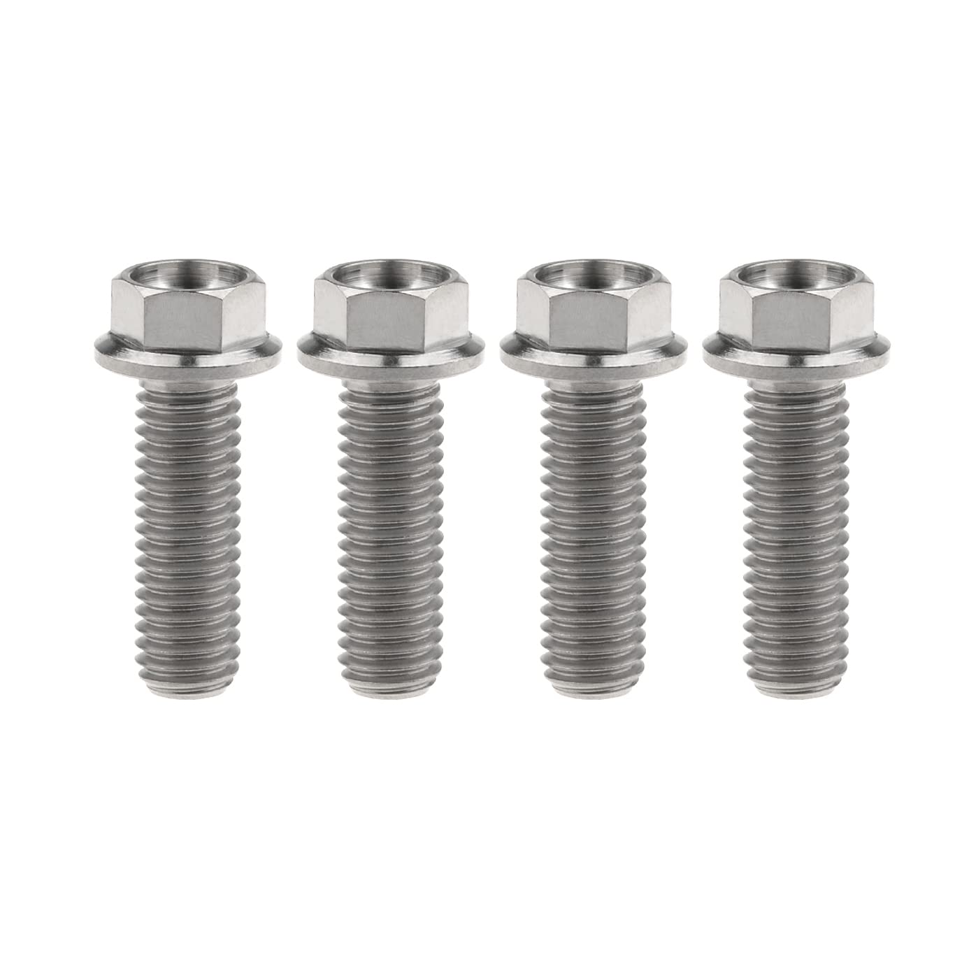 Titanium Hex Small Flange Head Bolt M8 15 20 25 30 35 40 45 50 55 60 65mm x1.25mm for Motorcycle Car Modification Pack of 4 (M8x35mm, Fire Blue)