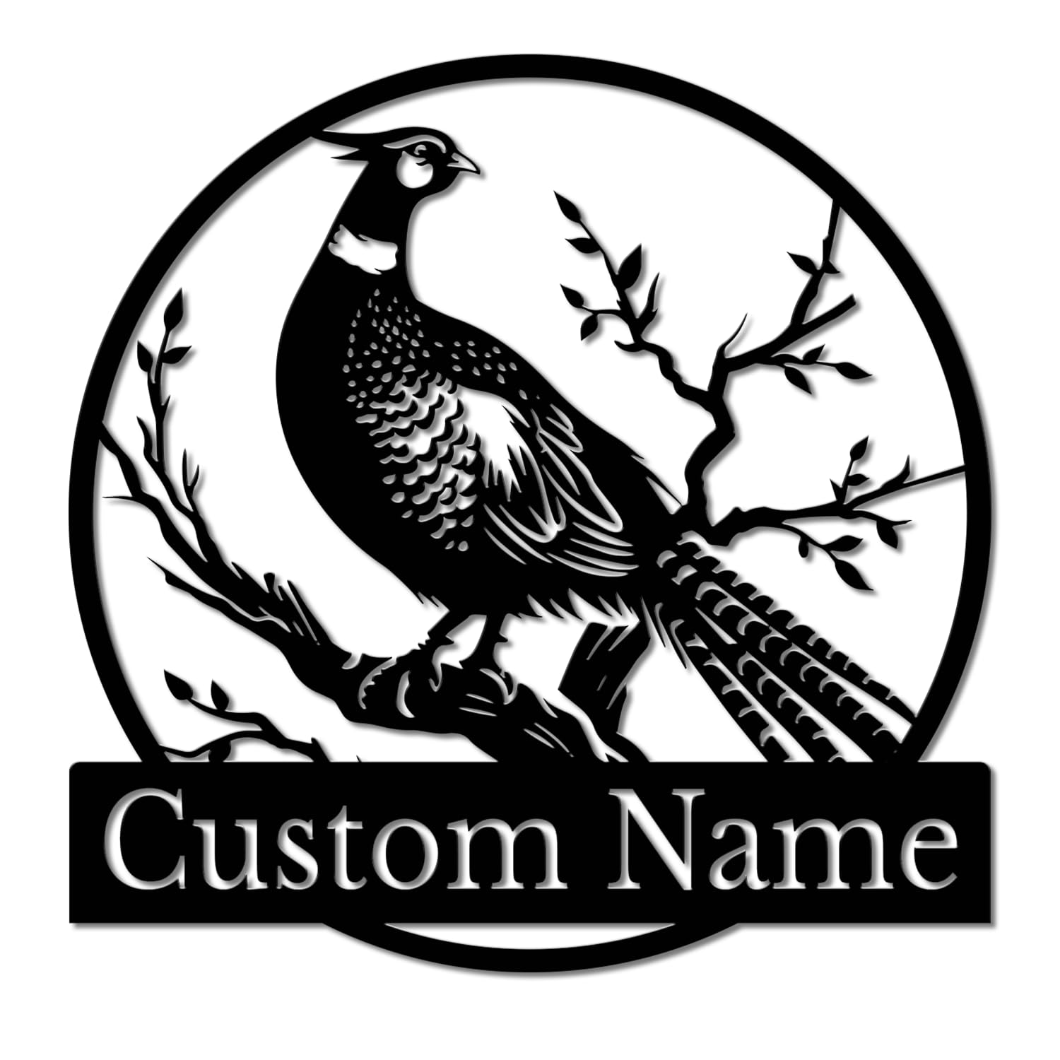 Pailideart Style-3 Personalized Pheasant Metal Sign, Custom Hunting Lodge Decor, Game Bird Wall Art, Rustic Cabin Name Plaque, Unique For Outdoorsmen (Style-3)