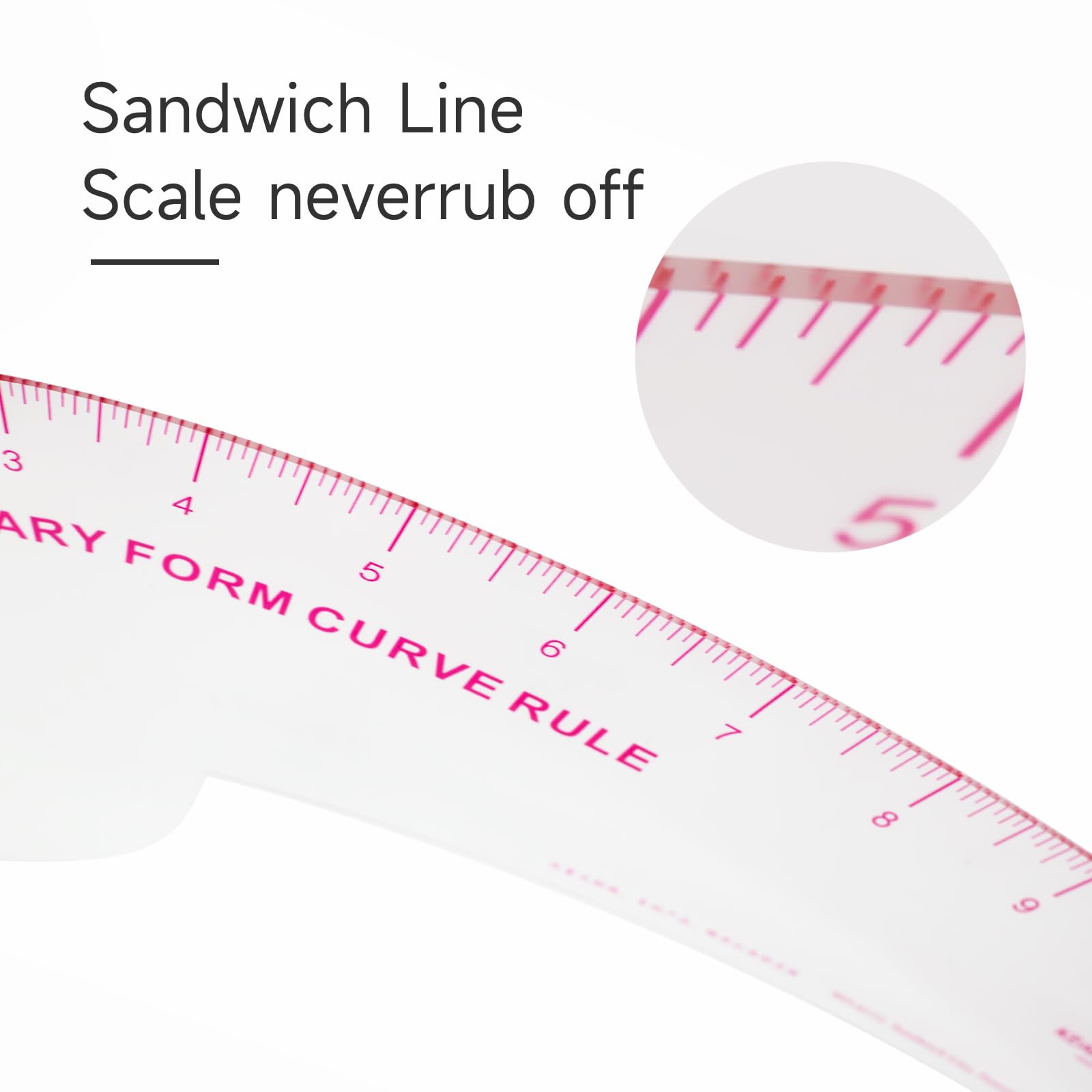KEARING 12Inch Clear Vary Form Curve Ruler for Sewing Sandwich Line Scale - Image 3