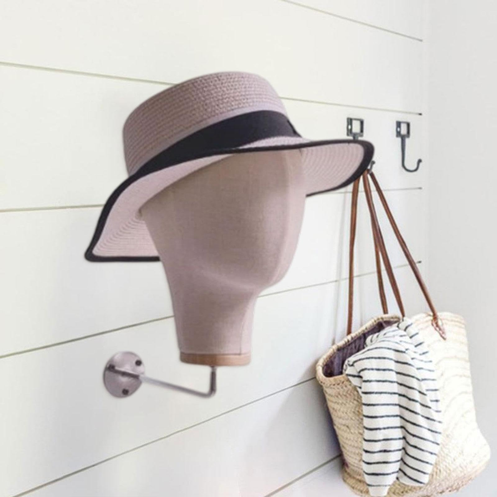 Testa di Manichino Da Donna Espositore Da Parete Supporto per Cappelli E Porta Parrucche Multiuso per Esposizione Adatto per Vetrine di Negozi Saloni, Style a