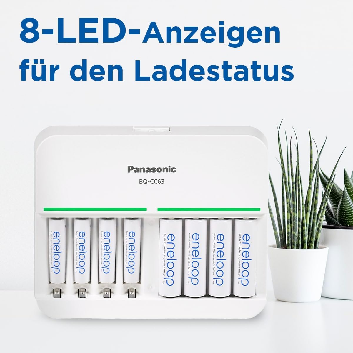 eneloop Smart Ladegerät, für 1-8 AA/AAA NI-MH Akkus, 5 Stunden Ladezeit, 9 Sicherheitsfunktionen