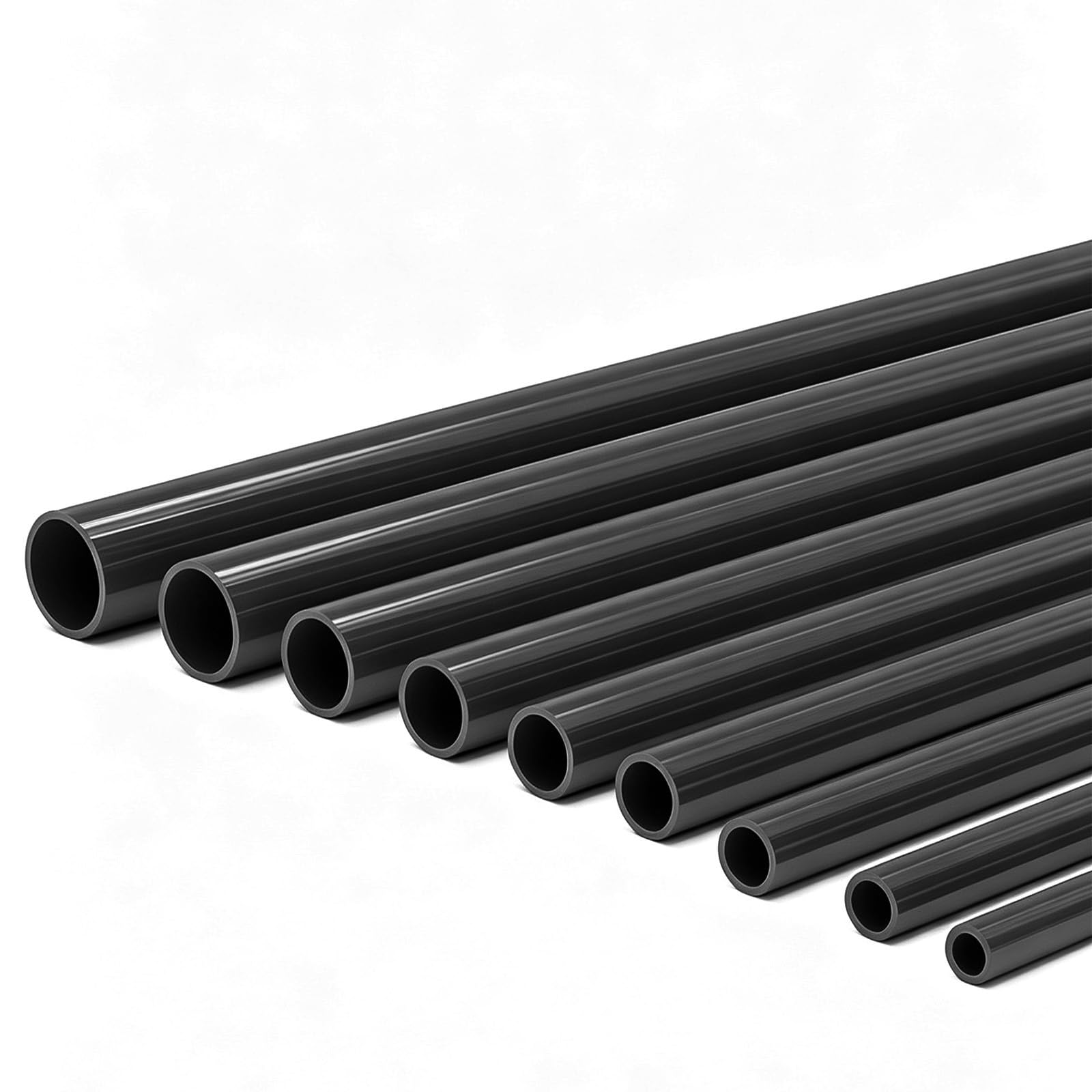 Tubo Tondo in PVC Rigido Nero 1 m Ø20-50 mm per Lavorazioni Tecniche,25x2mm 5 pcs