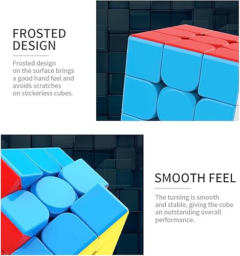 Miniatura 38 de CFMOUR Cubo magnético de velocidad 3 x 3 – Moyu Meilong 3M cubos mágicos sin calcomanías con soporte – Juguete rápido y suave para resolver