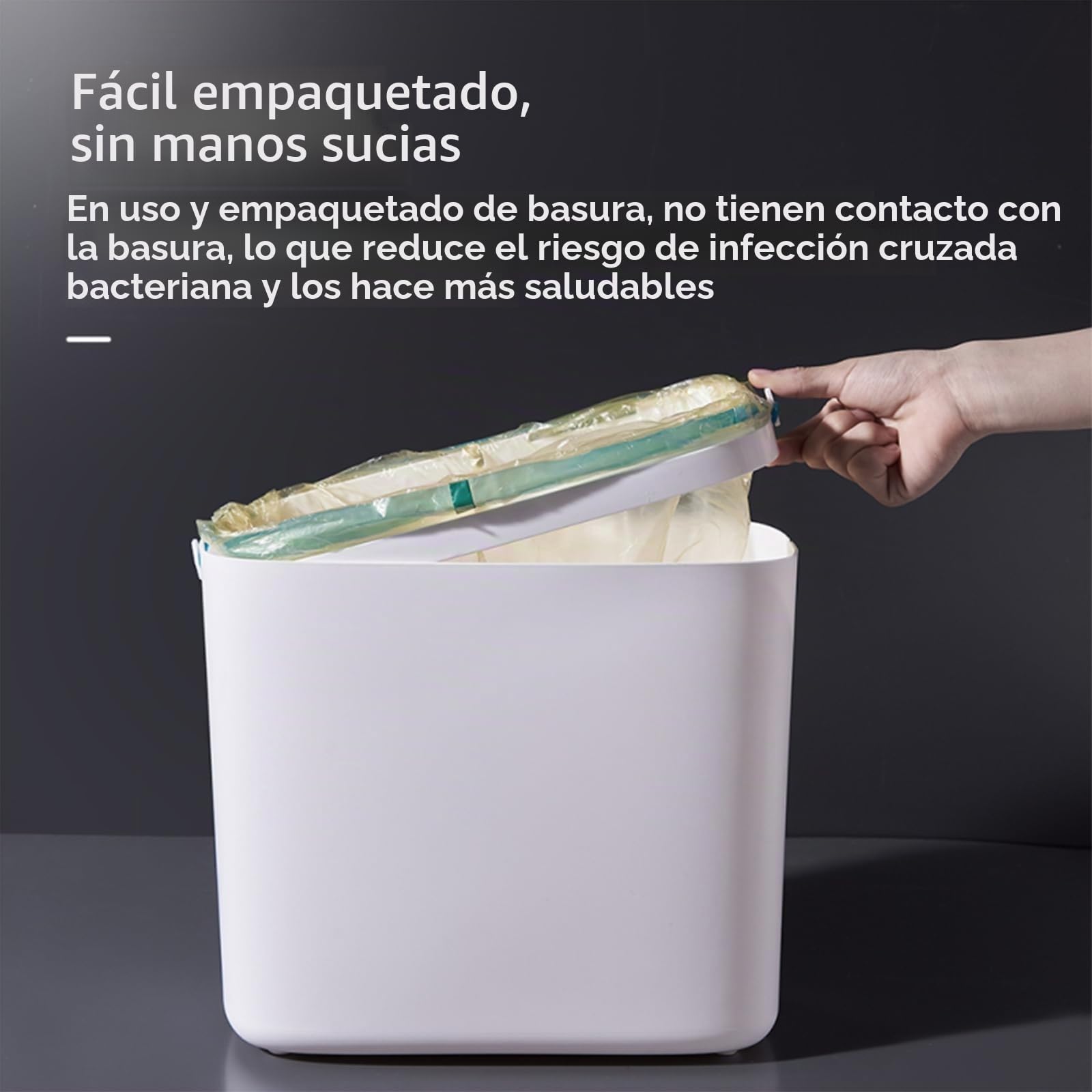 Papelera Inteligente sin Contacto, 12 L, Tapa Negra | Sensor de Movimiento Automático, Eléctrica, Impermeable, Pequeña y Estrecha, Incluye Bolsas de Basura