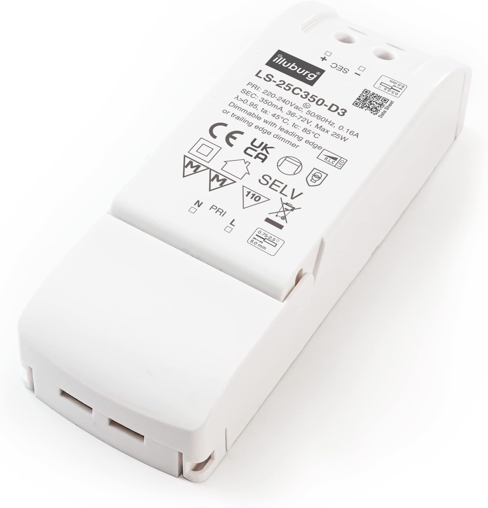 illuburg LED Driver Dimmable TRIAC 350mA Constant Current 13W - 25W Flickerfree LED Power Supply Transformer