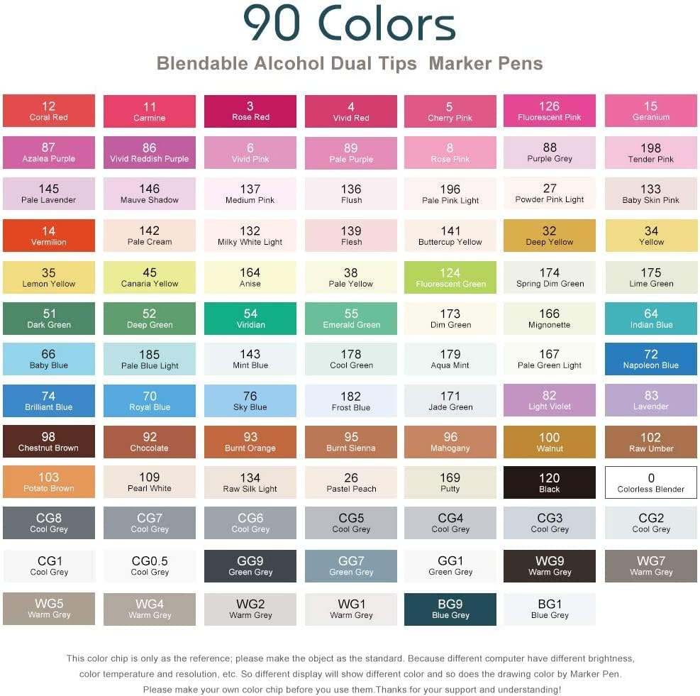 Arrtx Markers Alcohol Markers ALP 90 with Dual Tips, Permanent Art Marker Pen for Artist Adults Coloring, Drawing, Comic,Sketching - Image 3