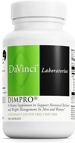 DAVINCI Labs DIMPro 75mg - Ayuda a apoyar el equilibrio hormonal, el metabolismo de estrógenos y más con DIM - Sin gluten - 120 cápsulas (120