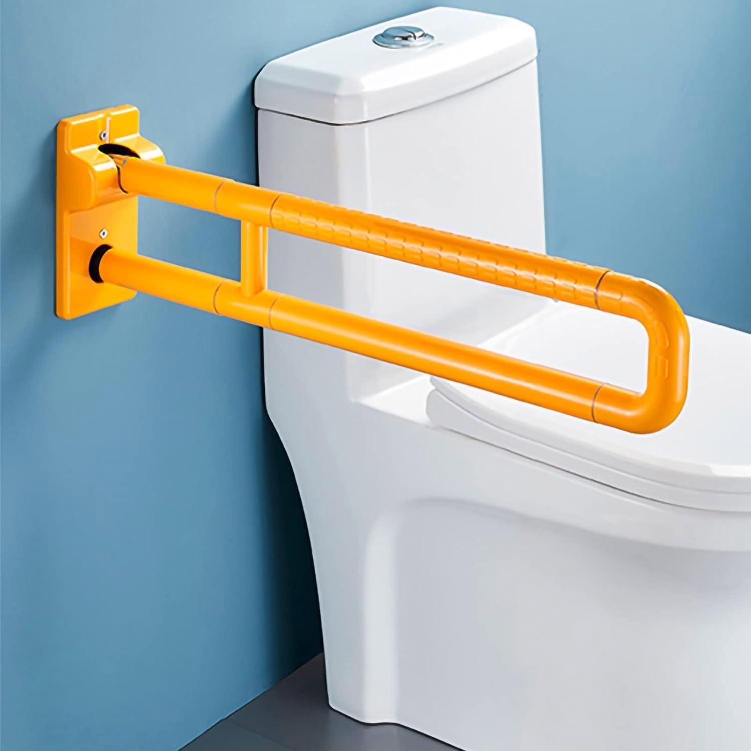 Barra di sostegno pieghevole a ribalta, in acciaio inox, con cerniera per bagno, con supporto antiscivolo per braccioli per anziani e disabili