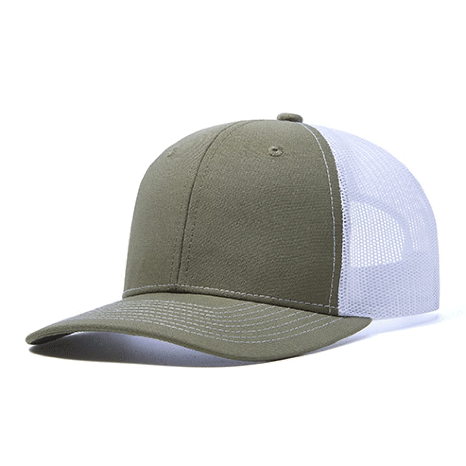 HaloHorus Curved Snapback Trucker Hat for Men Women, Adjustable Mesh Athletics Baseball Cap for Running, Fishing, Workout, P6-amygreen-white, One Size — image 1