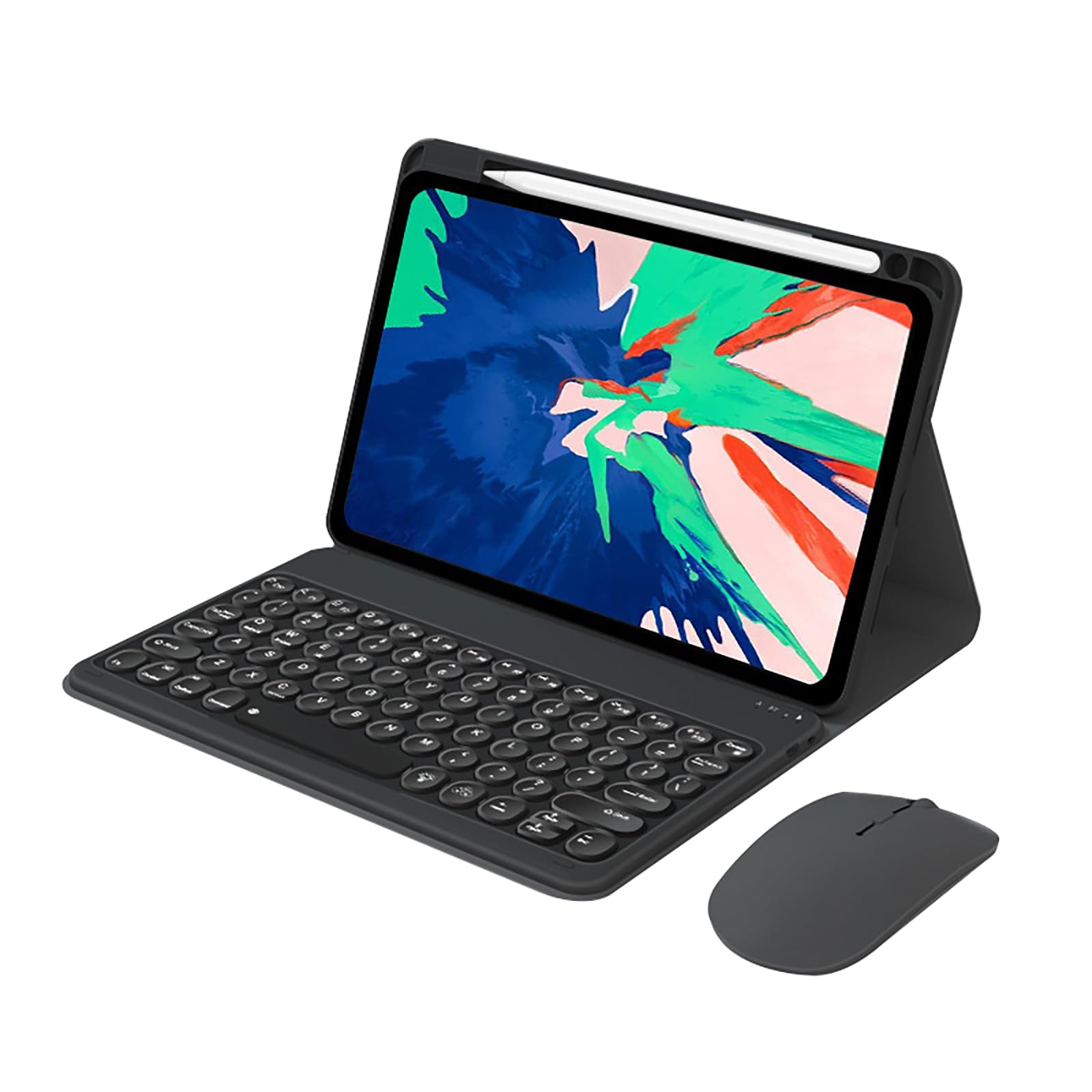 Etui na klawiaturę do Pad 6S Pro 12,4 cala 2024, odłączana bezprzewodowa klawiatura Bluetooth, mysz Bluetooth, czarny