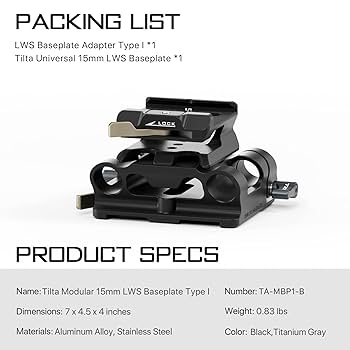 Amazon.com : Tilta Modular Baseplate Type I with15mm LWS Rod