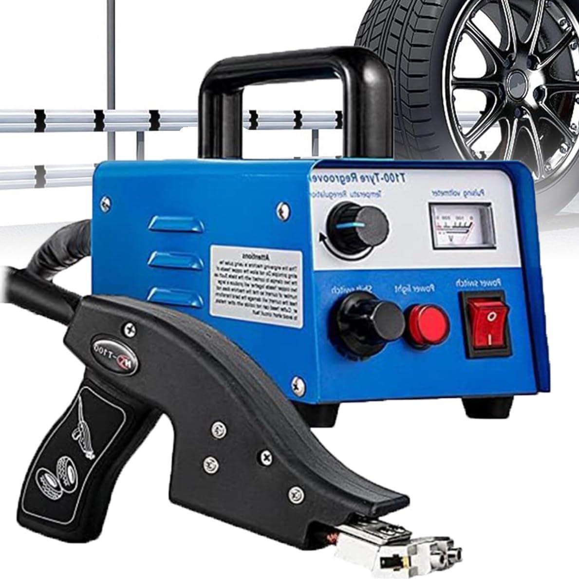 Macchina scanalatrice per pneumatici, 400 W riscaldata per pneumatici - Macchina manuale per scanalatura di pneumatici in gomma per camion e auto con kit di lame per pneumatici da corsa e camion