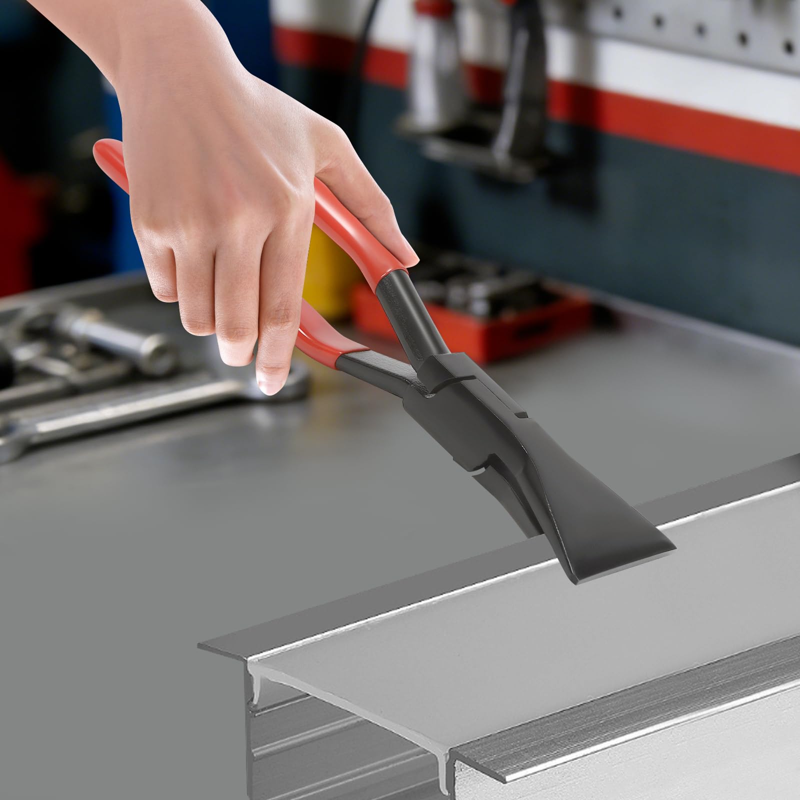 3 alicates plegables, alicates de acero al carbono, alicates de chapa con 6 cm de ancho nominal, alicates para la reparación de automóviles y la fabricación de chapa (recta, 45° y 90°)