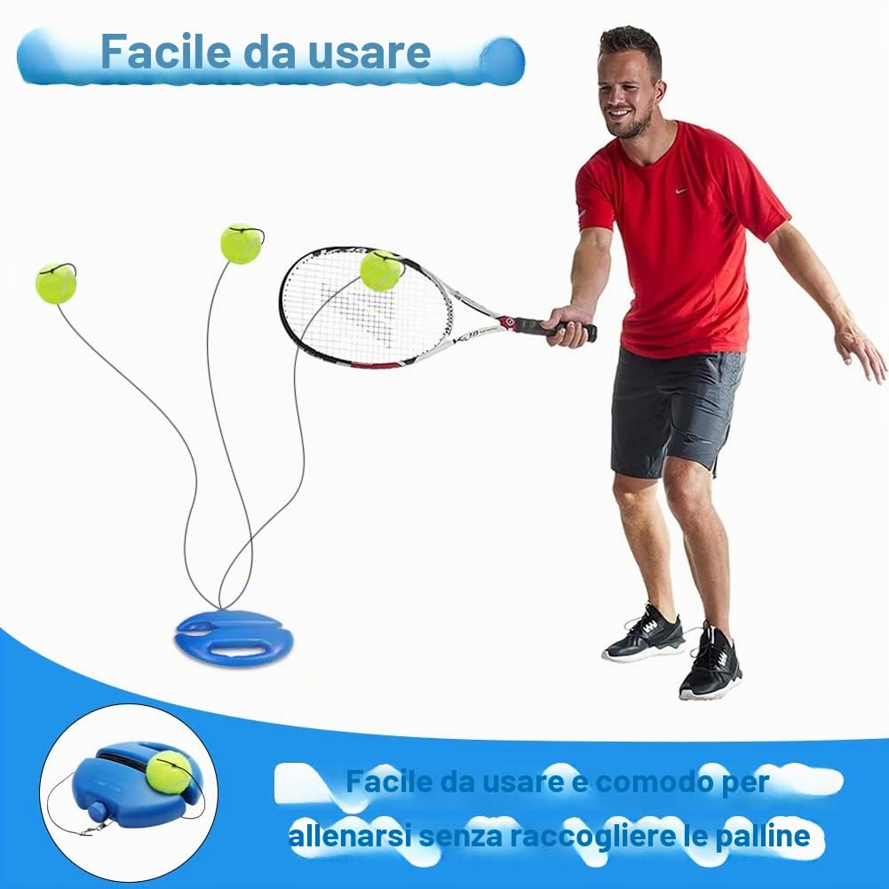 Set di 2 palline per allenamento da tennis, per allenamento da solista, per adulti