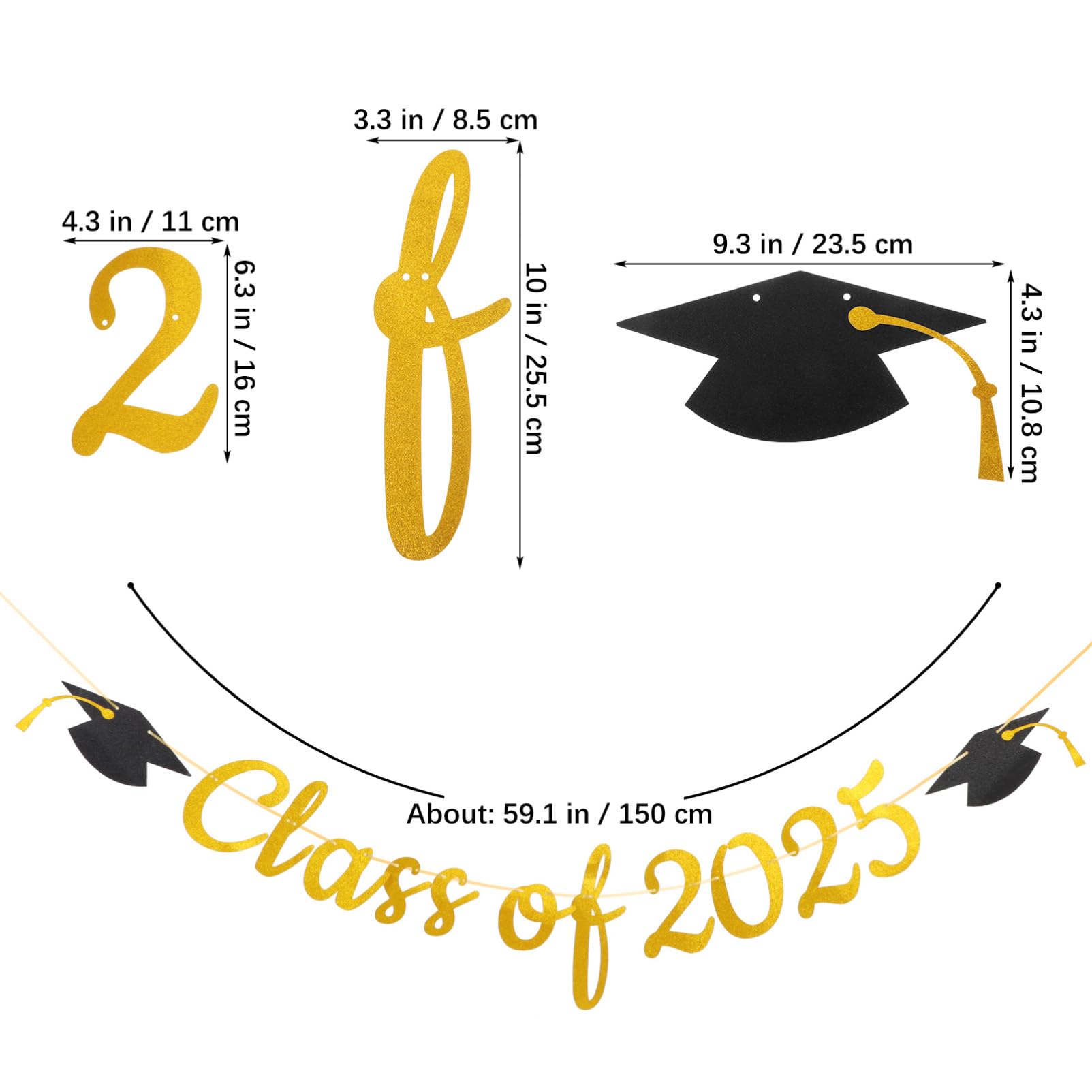 Operitacx Graduation Banner Class of 2025 Party Decoration Reusable Paper Backdrop Sign Bright Colours Easy to Hang for Graduation Celebration and Photo Props - Image 2