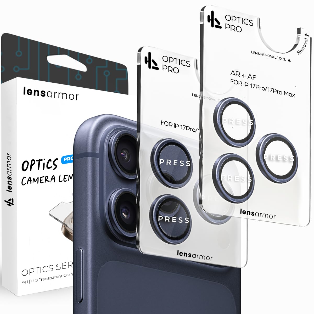 Compatible with iPhone 17 Pro / 17 Pro Max Camera Lens Protector Deep Blue (2-Pack) – 9H Tempered Glass, Military-Grade Anti-Scratch, Ultra-Slim Case-Friendly, Easy Install Frame Compatible with iPhone 17 Pro / 17 Pro Max Camera Lens Protector Deep Blue (2-Pack) – 9H Tempered Glass, Military-Grade Anti-Scratch, Ultra-Slim Case-Friendly, Easy Install Frame