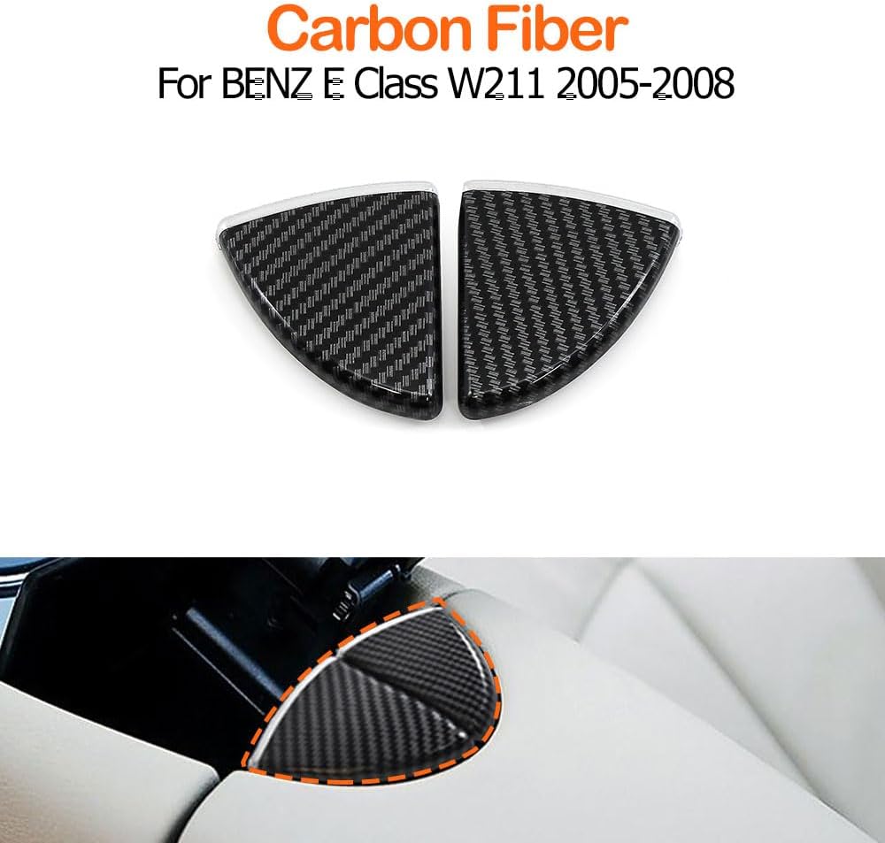 Compatible with Mercedes Benz E Class W211, Center Console Armrest Box Lid Switch Button Cover Trim Replacement E200 E300 E350 2005 2006 2007 2008 (Carbon Fiber)