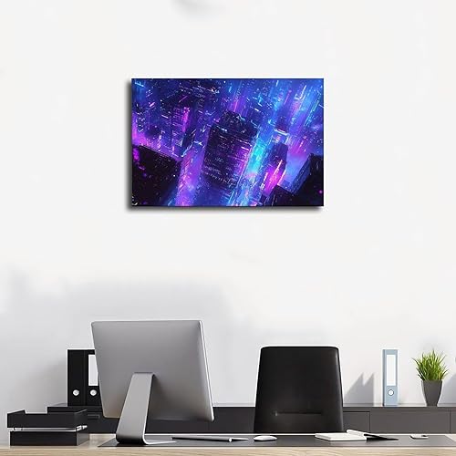 Miniatura 3 de XAHOR Retro-Futuristic Cyberpunk Wall Poster  Neon Urban Subculture Art Print  Moody Home Decor Canvas Wall Art Print Poster For Home School Office