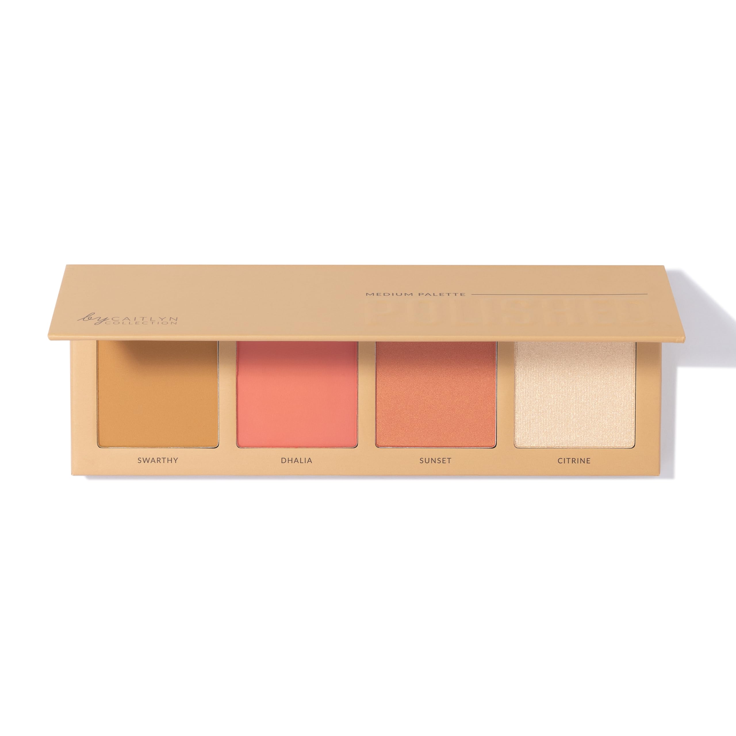 By Caitlyn Collection Polished Face Palette - A 4-In-1 Contour, Blusher & Highlighter Palette. Available In 3 Shade Ranges. (Medium)