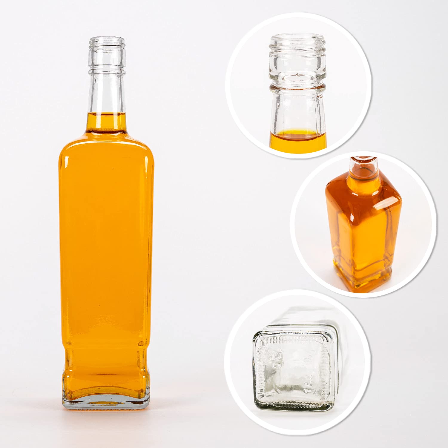 Set de 500 ml Botellas Walker 50 unidades, Bottles Glass Beverage Bottles – Botellas vacías de cristal para rellenar, botellas decorativas, vidrio elegante y moderno – botellas de vidrio (50, 500 ml)