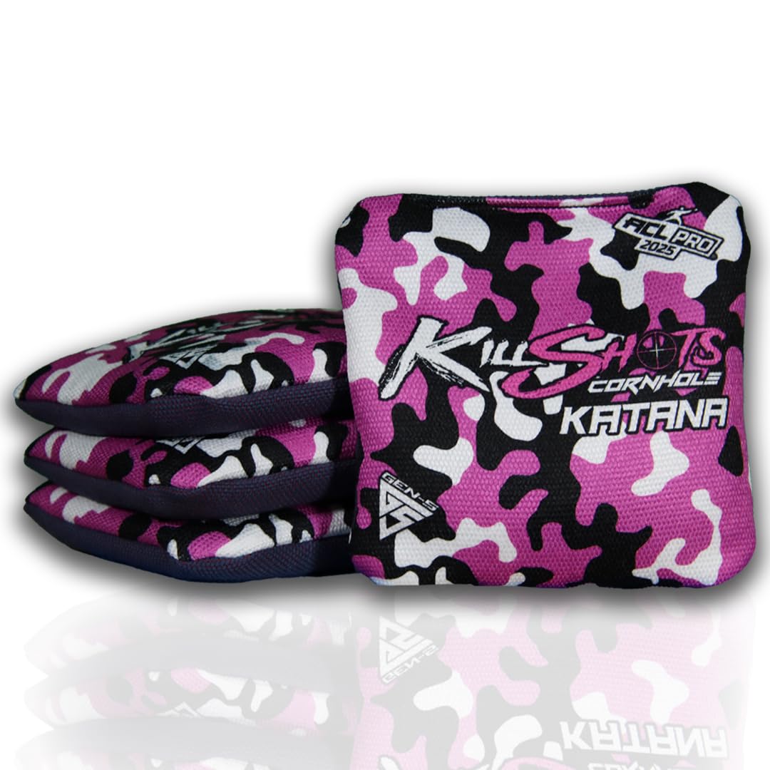 Killshots Cornhole | Katana Series | Limited Edition | ACL Pro Certified Cornhole Bags | Premium Quality | Dual-Speed | Durable & Weather Resistant | Set of 4 Bags