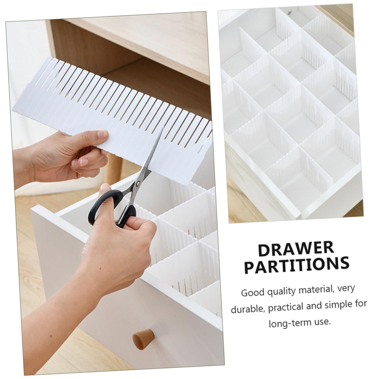 Divisori Organizer 10 Pezzi in Plastica per Cassetti Bianco Pratici e Facili da Usare per Conservare per Casa Biancheria e Asciugamani