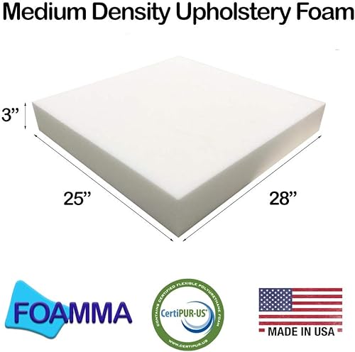 Miniatura 6 de Espuma de espuma de alta densidad de 6.0 x 25.1 x 28.3in (reemplazo del asiento, hoja de tapicería, relleno de espuma) fabricado en Estados Unidos.