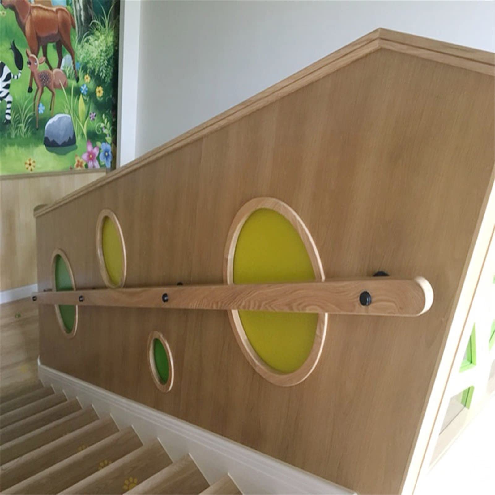 Drewniane poręcze antypoślizgowe drewniane szyny schodowe, bez barier uchwyt schodowy dla osób starszych, naścienny korytarz lofty balustrady tarasowe (rozmiar: 0,3 m/1 stopa)