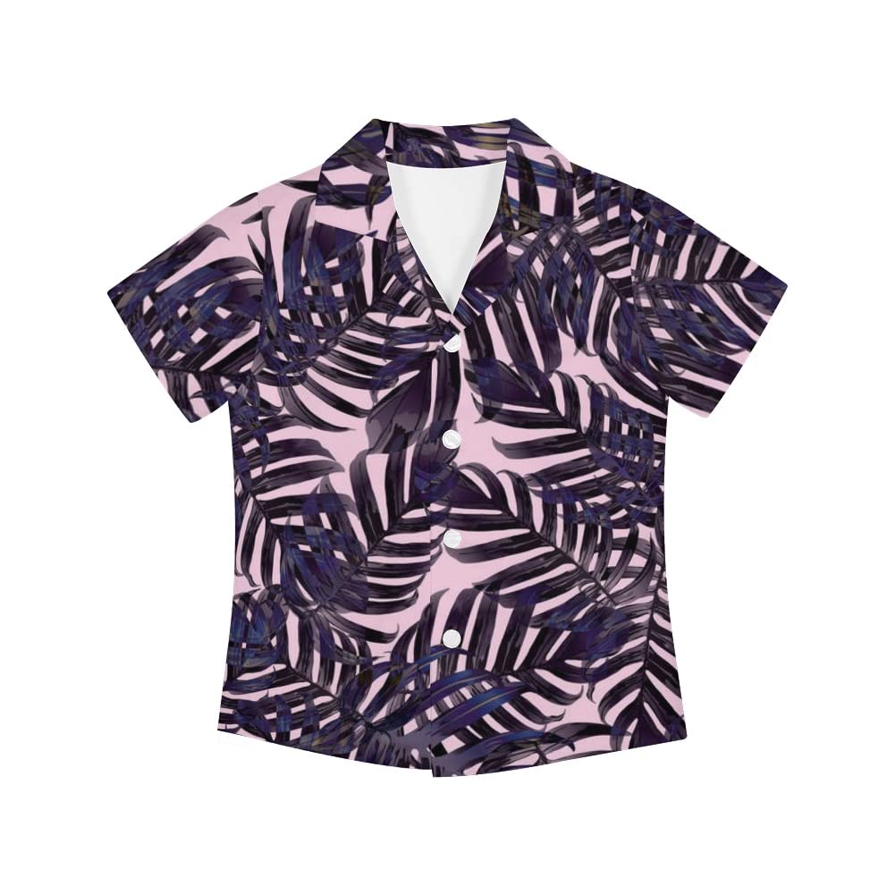 Freewander Classic Casual Short Sleeve Hawaii Shirt, Creative Cartoon Printing Children Shirt, Fashion Button Neckline Shirt