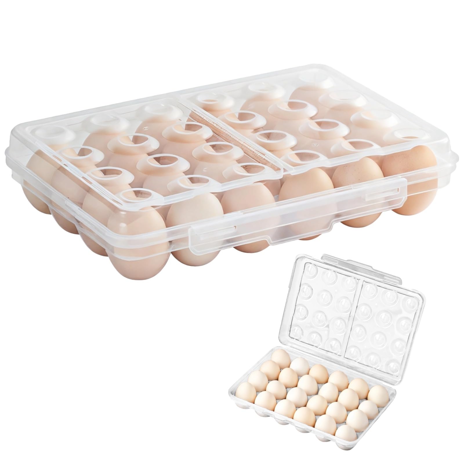Boîtes de rangement pour œufs avec couvercle sécurisé pour éviter la casse
