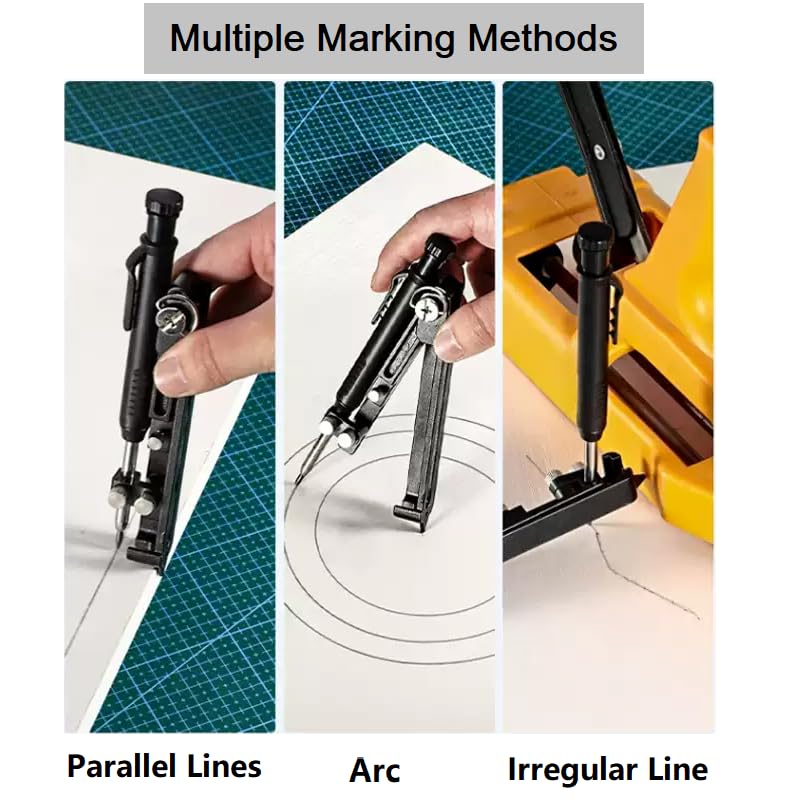 Wuandjun Multi-Function Scribing Tool Aluminum Alloy Scriber Construction Pencil DIY Woodworking Scribe Gauge Line Maker Measuring Tool - Image 4