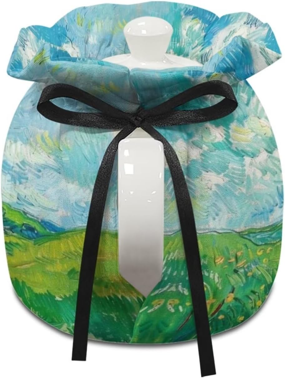 Van Gogh Wheatfield Tea Cozy for Teapot Kettle Dust Cover Large Tea Cosy Insulation and Keep Warm Portable Easy to Clean Kettle Protective Suitable for Kitchens Hotels or Cafes