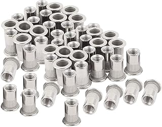 50pcs Stainless Steel 1/4"-20 Rivet Nuts Threaded Insert Nutsert Rivnuts