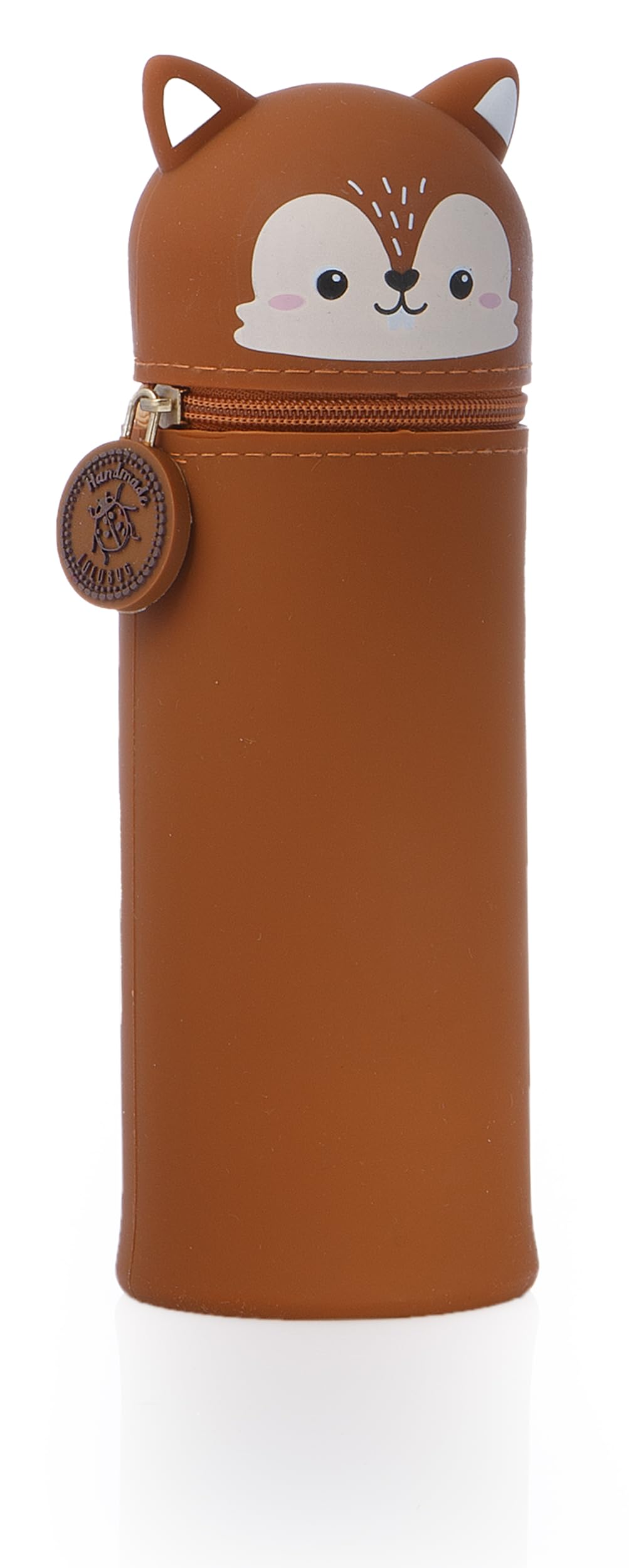 Lulubug Silikon Federmäppchen - Eichhörnchen | Federtasche aus weichem Silikon für Stifte | Federmappe und Stiftehalter | Mäppchen Tiere, Schlampermäppchen