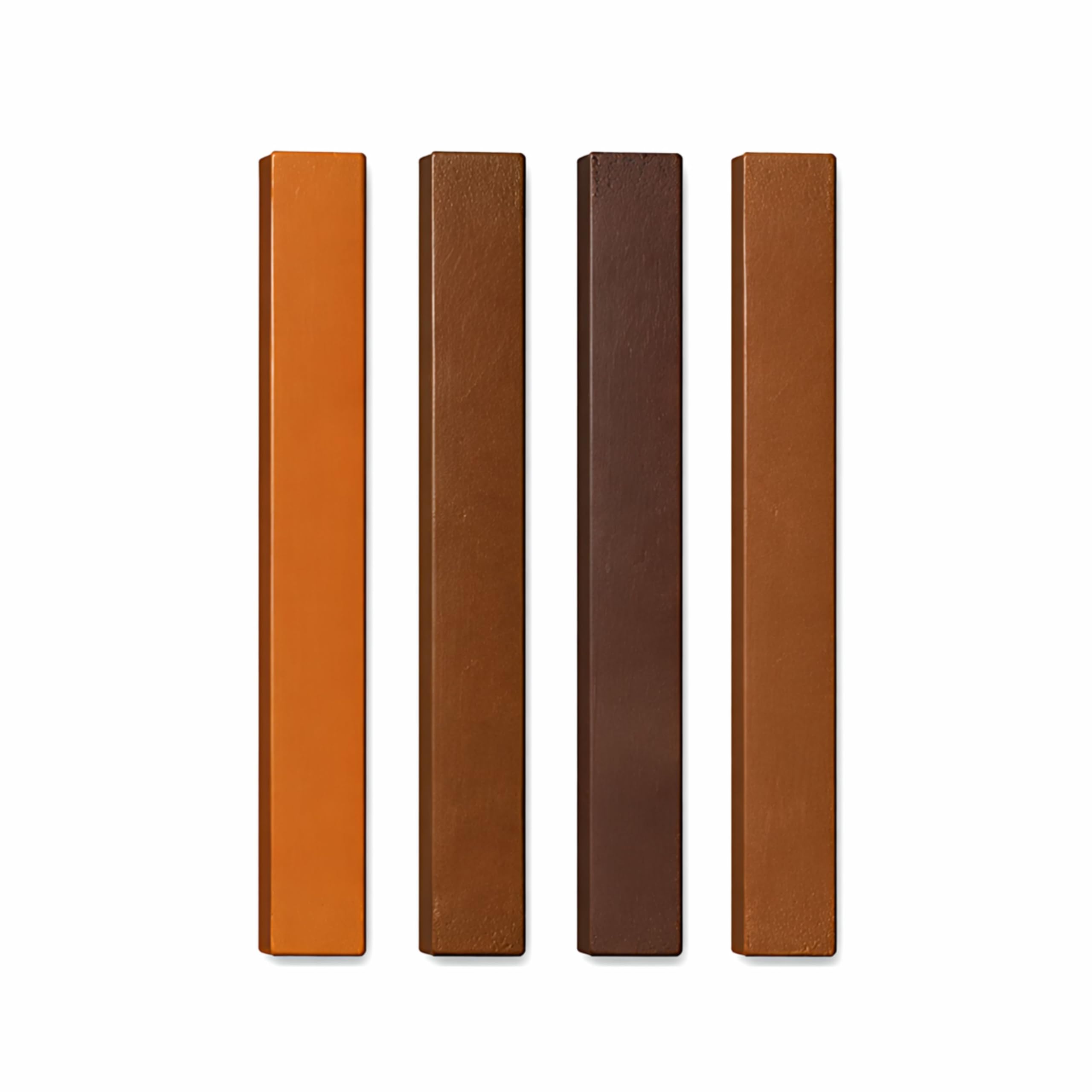 Kit de 4 varillas de cera para retoque de madera – Juego de 4 barras de cera natural para arañazos y surcos de madera – 1 cereza, 1 teca, 1 nuez clara, 1 nuez mediana