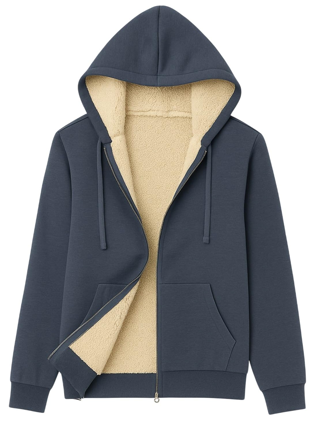 Hoodies for Women Winter Fleece Sweatshirt - Full Zip Up Thick Soft Fur Lined Hooded Jacket Coat-image-11