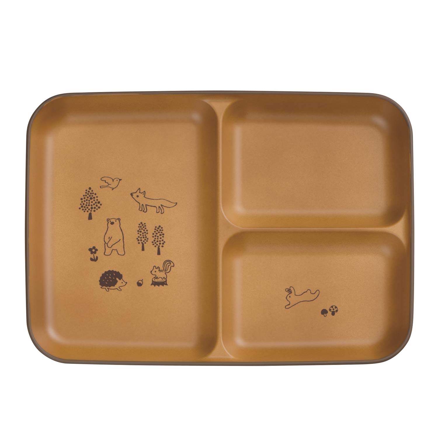おちゃ　0913 Amazon｜宮本産業 森の仲間たち 仕切皿 BR サイズ:約D21 W14.9 H2.4