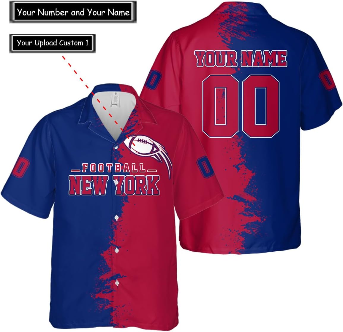 Discover Personalized New York Football Team Giants Hawaiian Shirts for Men, Gift for Fan